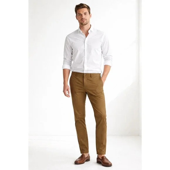 UNTUCKit St Clair Chinos Khaki Brown Mens W35 L32 Cotton Blend Pants - Picture 1 of 9